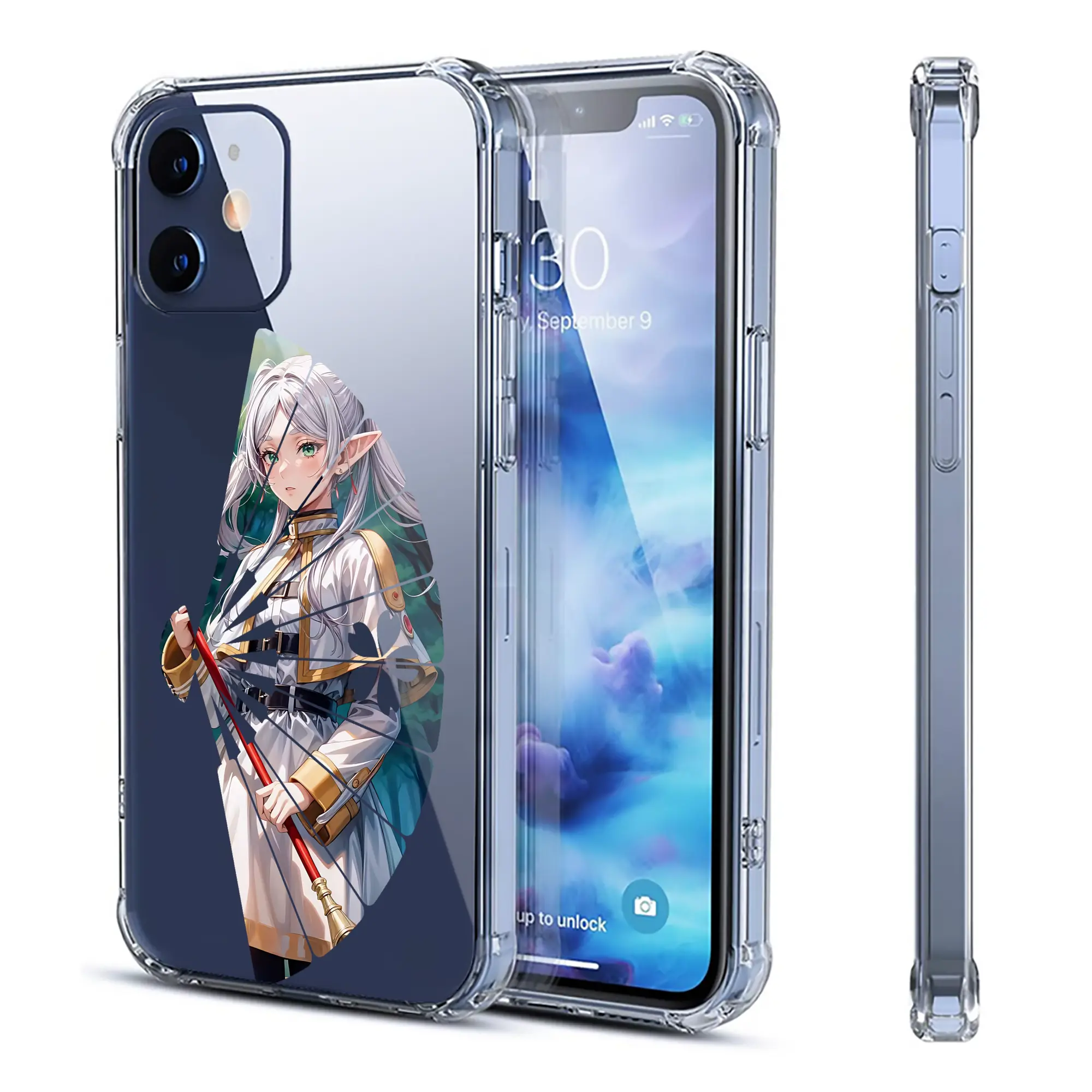 葬送のフリーレン（Frieren） グッズ,フリーレン（Frieren） - IPhone 12シリーズ対応 ・ 透明スマホケース ・ クリアソフトケース ・ TPU素材 ・ 耐衝撃 ・ 高密着 ・ 防汚 防指紋 ・ 簡単着脱